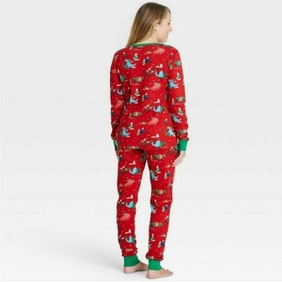 Wondershop Womens Red Dino Pajamas S - Picture 2 of 3